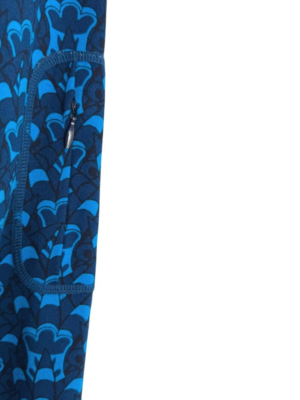 Title Nine Getaway Dress Large Blue Printed 1/2 Zip Long Sleeve Athletic DR-1936 - Picture 6 of 10